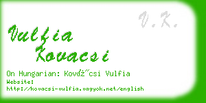 vulfia kovacsi business card